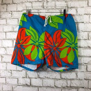 Vintage Cal Surf Men's Hawaiian Print Shorts sz L